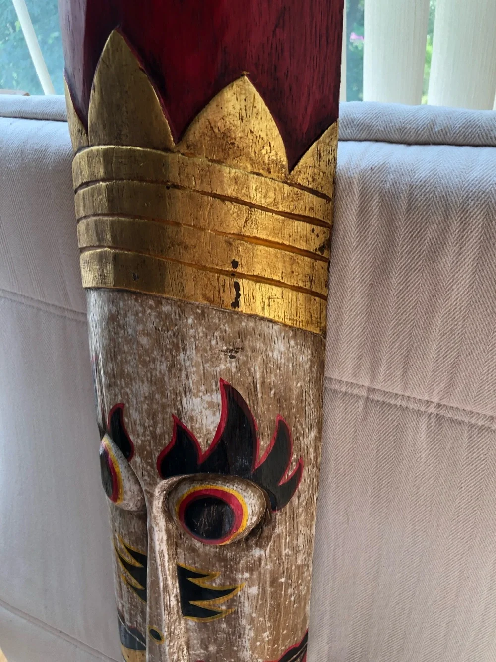 Hand Carved Indonesian Wooden Mask Bali Lombok Tribal Wall